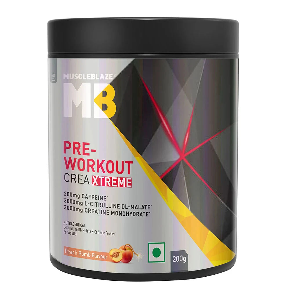 MuscleBlaze Pre Workout Crea-Xtreme, 200 g (0.44 lb), Peach Bomb