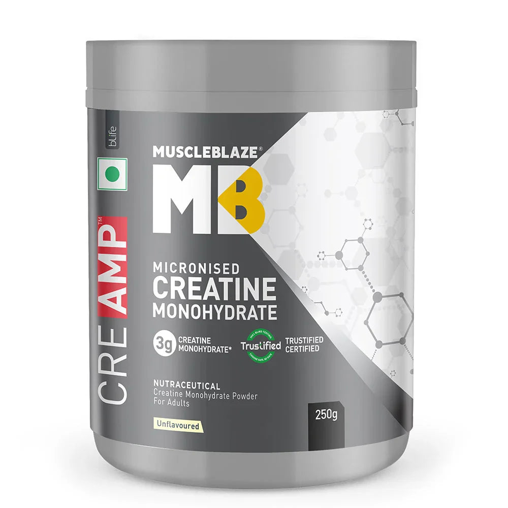 MuscleBlaze Creatine Monohydrate CreAMP, 250 g (0.55 lb)
